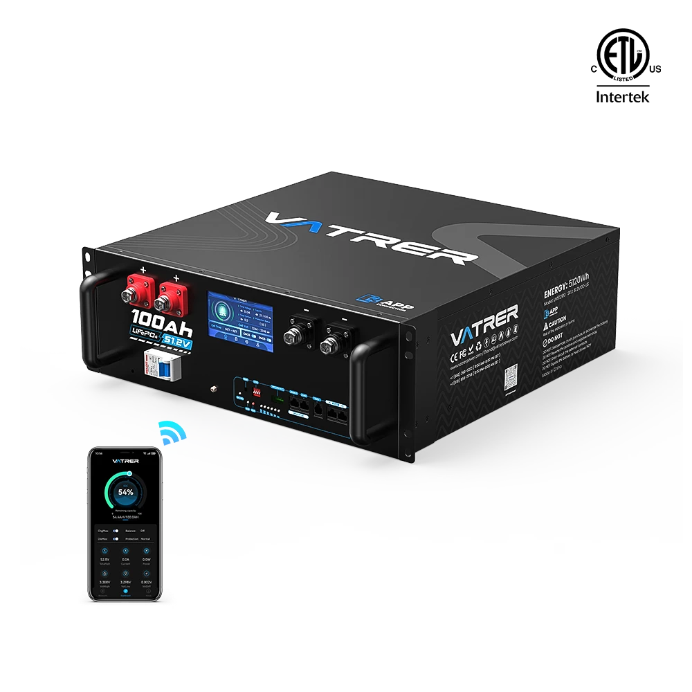 Vatrer 48V (51.2V) 100Ah Server Rack Lithium Battery With WiFi