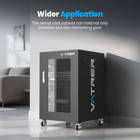 Vatrer Server Rack Network Cabinet with Casters+Brakes, 4U 4-Layer 8