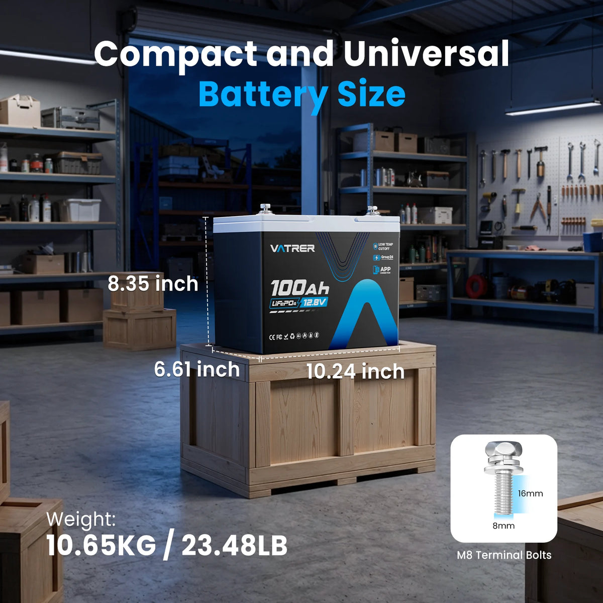 Vatrer Group 24 Battery Compact and Universal size
