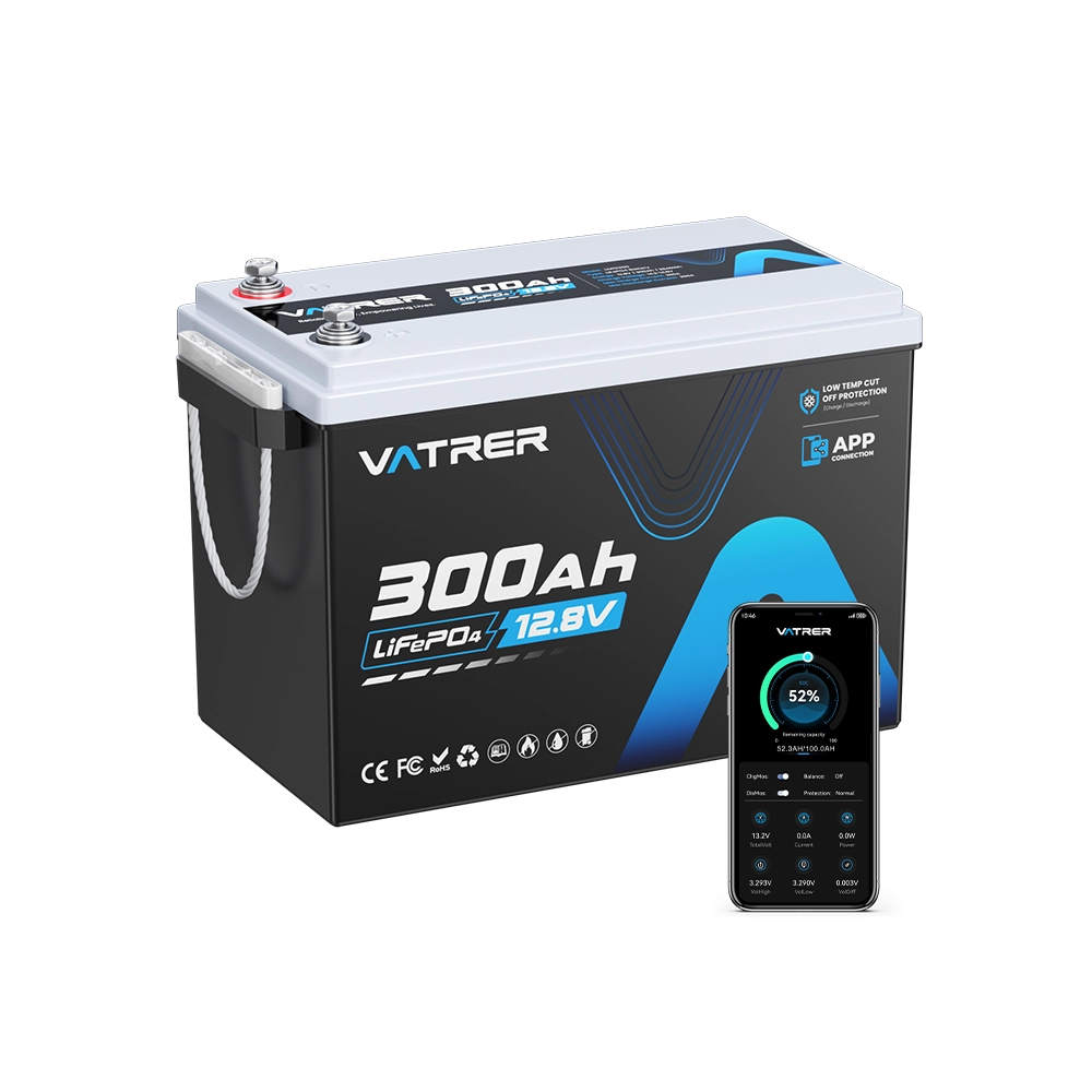 Vatrer 12V 300Ah Bluetooth Battery