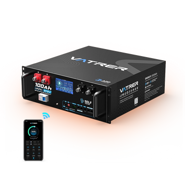 Vatrer 48V 100Ah heated LiFePO4 battery with mobile app monitoring