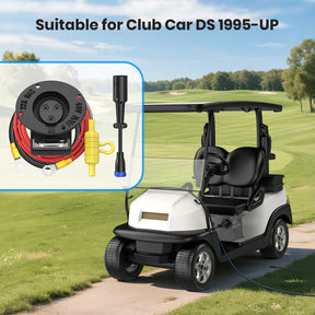 48V Golf Cart Charger Receptacle Charger Plug Charging Port with Fuse & Handle Plug for Club Car DS 1995-UP (Includes Positive and Negative M8 Terminals) 8