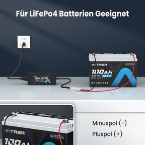 Vatrer 14.6V 10A Intelligent AC-DC Charger for 12V Lithium Iron Phosphate EU 8