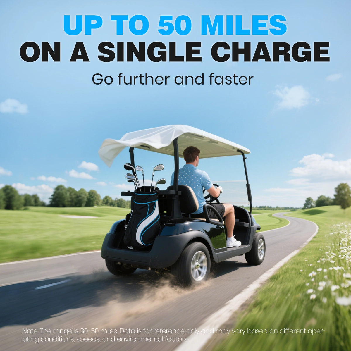 Vatrer 48V 105Ah Mini Lithium Golf Cart Battery, Built-in 200A BMS Max 10.24kW Output Power 11