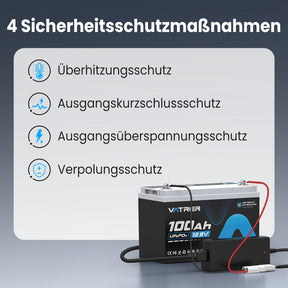 Vatrer 14.6V 10A Intelligent AC-DC Charger for 12V Lithium Iron Phosphate EU 8