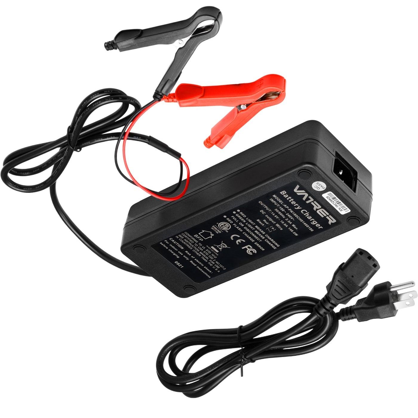 14.6V 10A Intelligent ACDC Battery Charger, LiFePO4 Battery Charger f