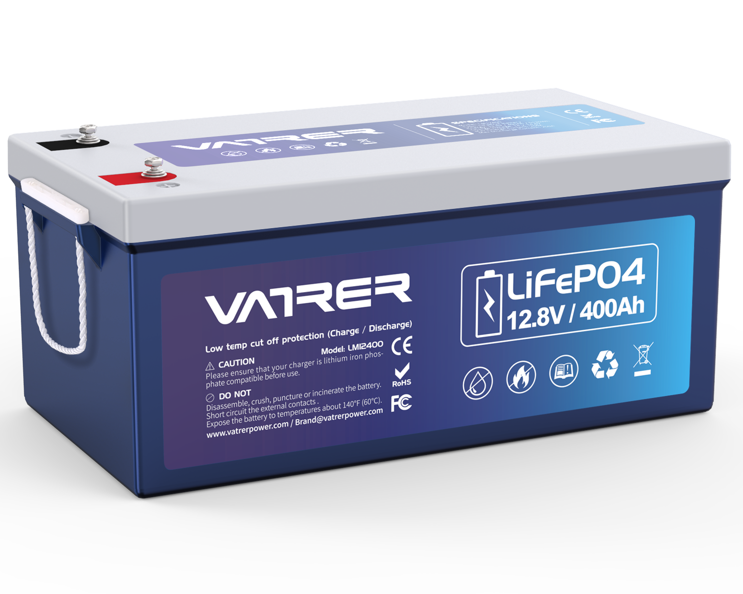 12V 400Ah Low Temp Cutoff LiFePO4 Lithium Battery 12